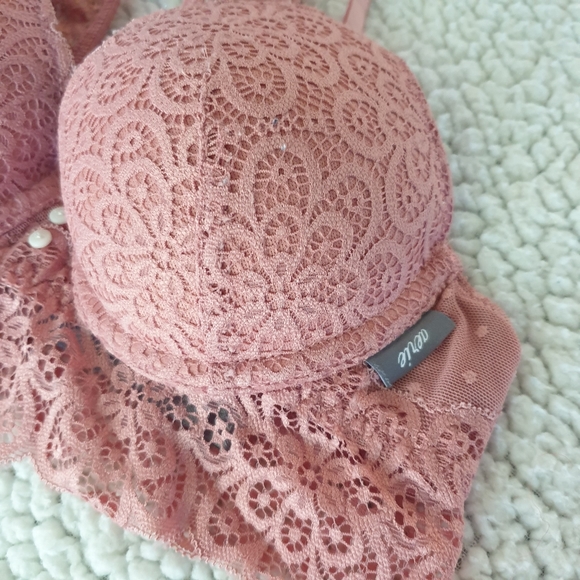 Aerie dust nude pink lace bralette bra racerback 32A Pre-owned - Picture 4 of 10